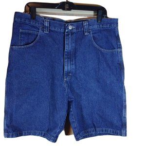 Wrangler Medium Wash Chino Carpenter Blue Denim Shorts Mens Size 36 Reg